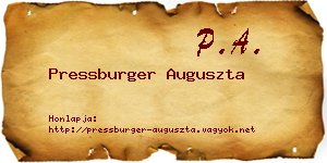 Pressburger Auguszta névjegykártya